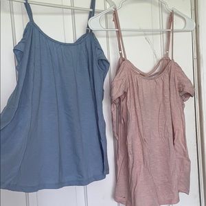 Two off the shoulder tanks. $5 or 2 for $8